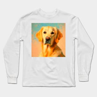 Majestic Furry Friend - Golden Retriever in Van Gogh Style, Labrador Retriever Doggo Long Sleeve T-Shirt